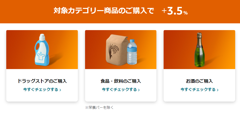 AmazonスマイルSALE(8月)のポイントアップ対象カテゴリー